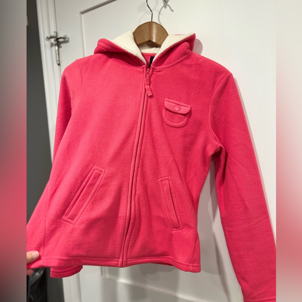 GAP Neon Pink Fleece Zippeted Hoodie - Picture 4 of 12